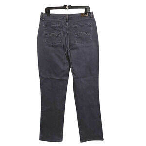 Lee Classic Fit At Waist Denim Jeans Womens Size 16 Gray Stretch Straight Leg